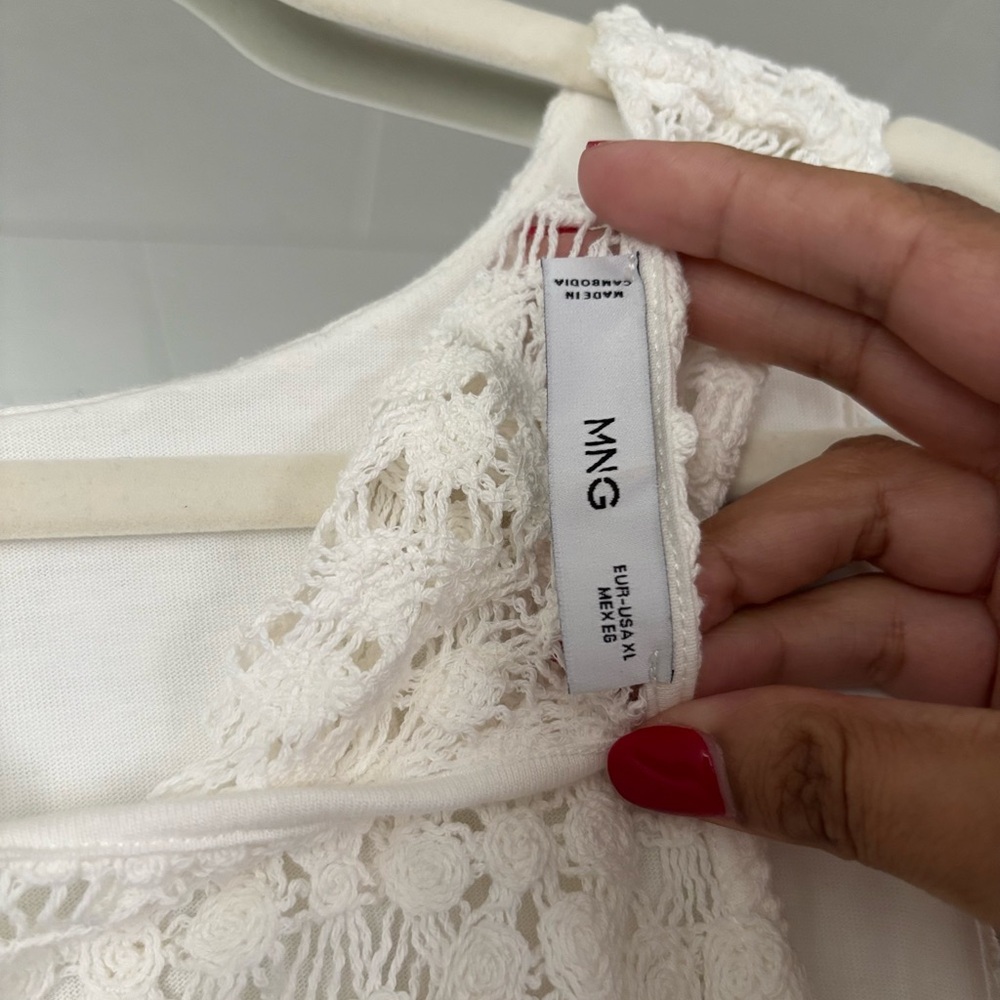 Mango White Crochet Tank Top - Picture 4 of 4